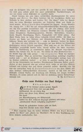 31: Sechs neue Gedichte von Karl Bröger