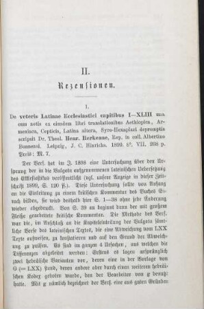 117-119 [Rezension] Herkenne, Heinrich, De veteris Latinae Ecclesiatici captitibus I - XLIII