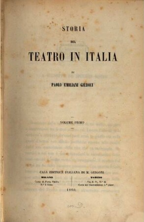 Storia del teatro in Italia, 1