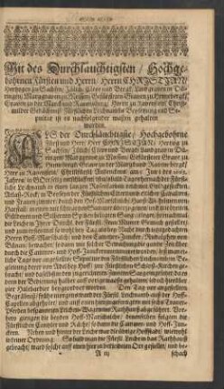 Beschreibung der Leichen-Proceßion.