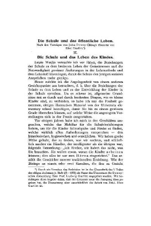 Die Schule und das öffentliche Leben : (Fortsetzung)