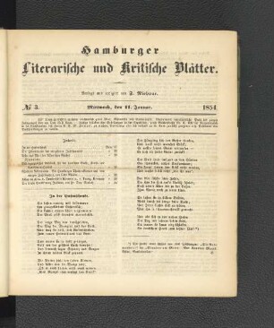 No. 3. 11. Januar 1854