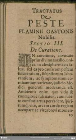 Sectio III. De Curatione