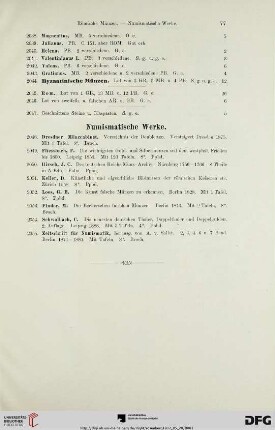 Numismatische Werke (Nr. 2048-2055)
