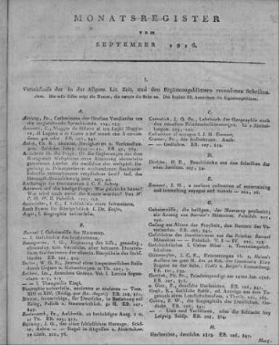 Monatsregister September