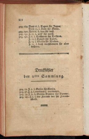 Druckfehler der 2ten Sammlung.