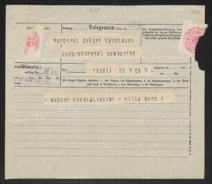Brief von Fritz von Unruh an Gerhart Hauptmann und Margarete Hauptmann