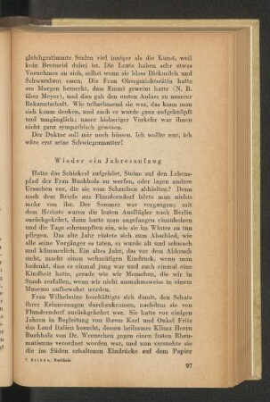 Wieder ein Jahresanfang