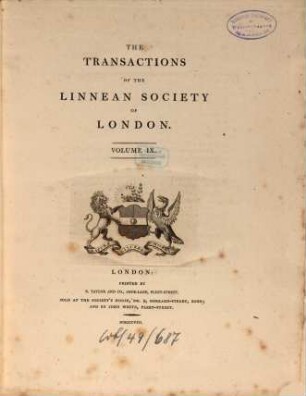 The transactions of the Linnean Society of London. 9, 9. 1808