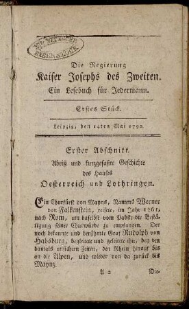 Erstes Stück. Leipzig, den 14ten Mai 1790. - Viertes Stück. Leipzig, den 31sten Mai 1790.