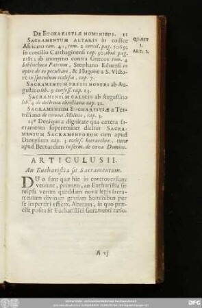Articulus II. An Eucharistia sit Sacramentum.