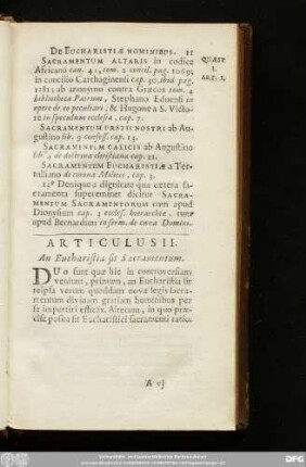 Articulus II. An Eucharistia sit Sacramentum.