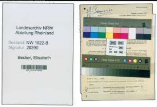 Entnazifizierung Elisabeth Becker , geb. 04.11.1891 (Sekretaerin)