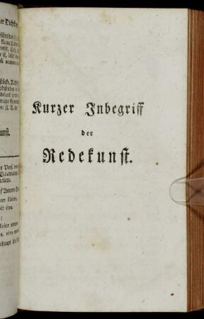 Kurzer Inbegriff der Redekunst.