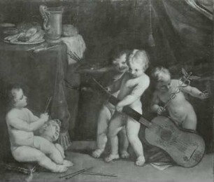Allegorische Darstellung (vier mit Attributen der Künste und der Wissenschaft spielende Kinder)