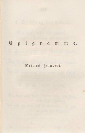Epigramme. Drittes Hundert