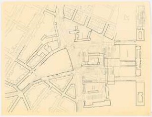Schauspielhaus, Hannover Wettbewerb: Vorläufiger Lageplan 1:1000 0-Ebene, 1. Bauabschnitt