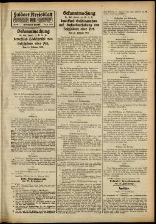 Zweite Ausgabe vom Samstag, den 16. Februar 1918.