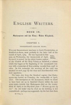 English writers : an attempt towards a history of English literature, 10