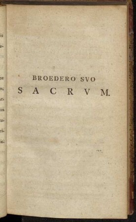 Broedero Suo Sacrum.