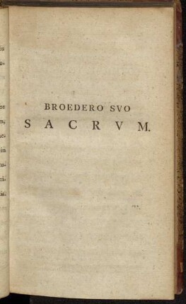 Broedero Suo Sacrum.