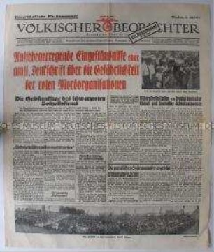 Sonderausgabe der Tageszeitung der NSDAP "Völkischer Beobachter" zur Wahlkampfreise Hitlers ("Deutschlandflug")