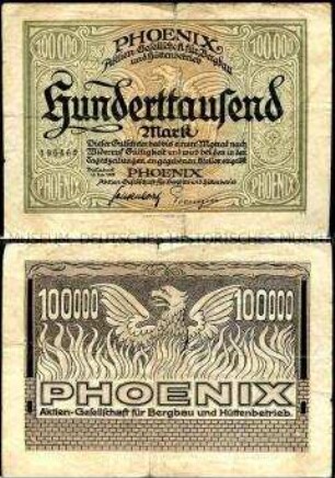Düsseldorf, Phönix AG 100.000 Mark