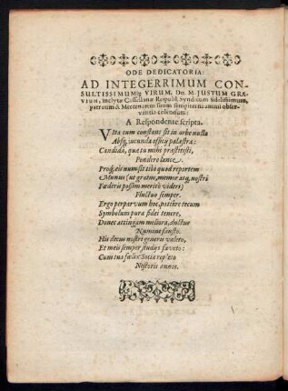 Ode Dedicatoria: