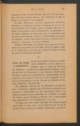 Junta de limpia y canalización.