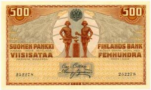 Geldschein, 500 Markka, 1918