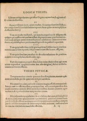 Theses Physicae.