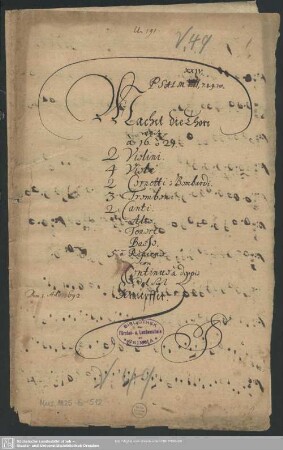 Machet die Tore weit - Mus.1825-E-512 : V (5), Coro, orch, bc