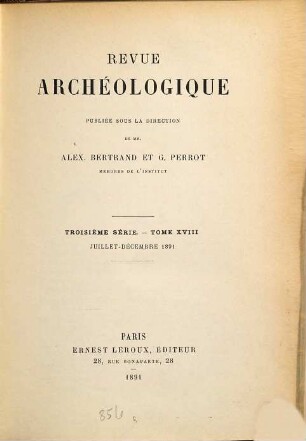 Revue archéologique. 18. 1891