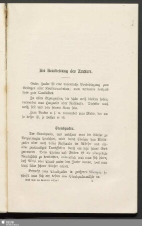 Die Bearbeitung des Zuckers