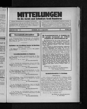 Jahrgang 1933, Hamburg, den 17. September, Nummer 38
