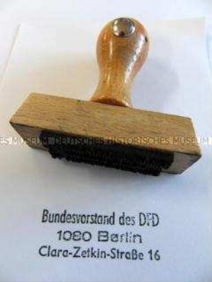 Adressstempel des DFD, Bundesvorstand