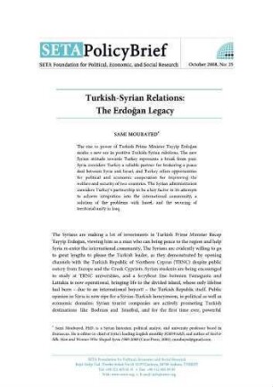Turkish-Syrian relations : the Erdoğan legacy