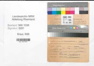 Entnazifizierung Willi Kraul , geb. 26.06.1899 (Postarbeiter)