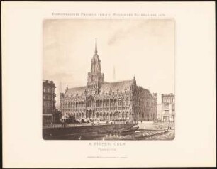 Hervorragende Projekte für den Hamburger Rathausbau 1876: Perspektivische Ansicht