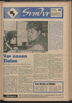 Betriebszeitung 'WF-Sender', Nr.29/1967 (31. Juli 1967)