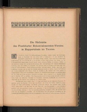 Die Heilstätte des Frankfurter Rekonvalescenten-Vereins in Ruppertshain im Taunus.