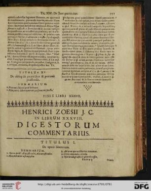 In librum XXXVIII.