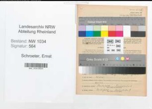 Entnazifizierung Ernst Schroeter , geb. 06.02.1882 (Korvettenkapitaen)
