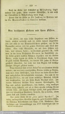 Von berühmten Kellern und ihren Fässern