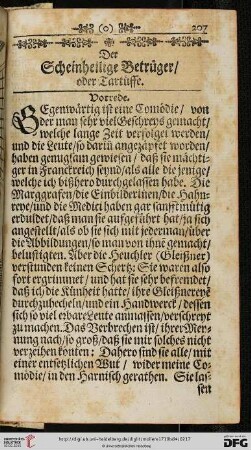 Der Scheinheilige Betrüger/ oder Tartüffe