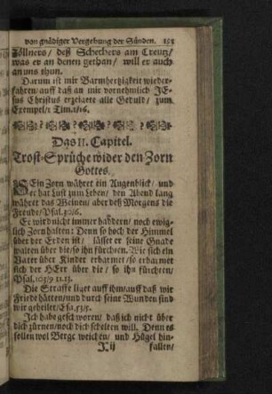 Das II. Capitel. Trost-Sprüche wider den Zorn Gottes.