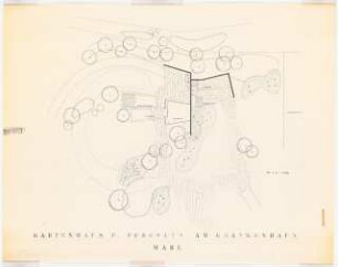 Grünanlage an der Paracelsus-Klinik, Marl: Gartenhaus und Pergolen: Lageplan 1:100