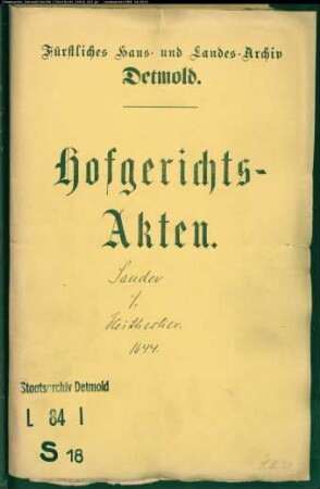 Sanner, Gottschalk in Horn gegen Kord Heithecker den Älteren - Schuldforderung