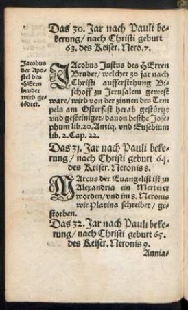 Das 32. Jar nach Pauli bekerung ...