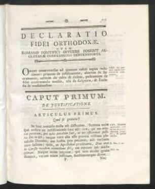 Declaratio Fidei Orthodoxae.